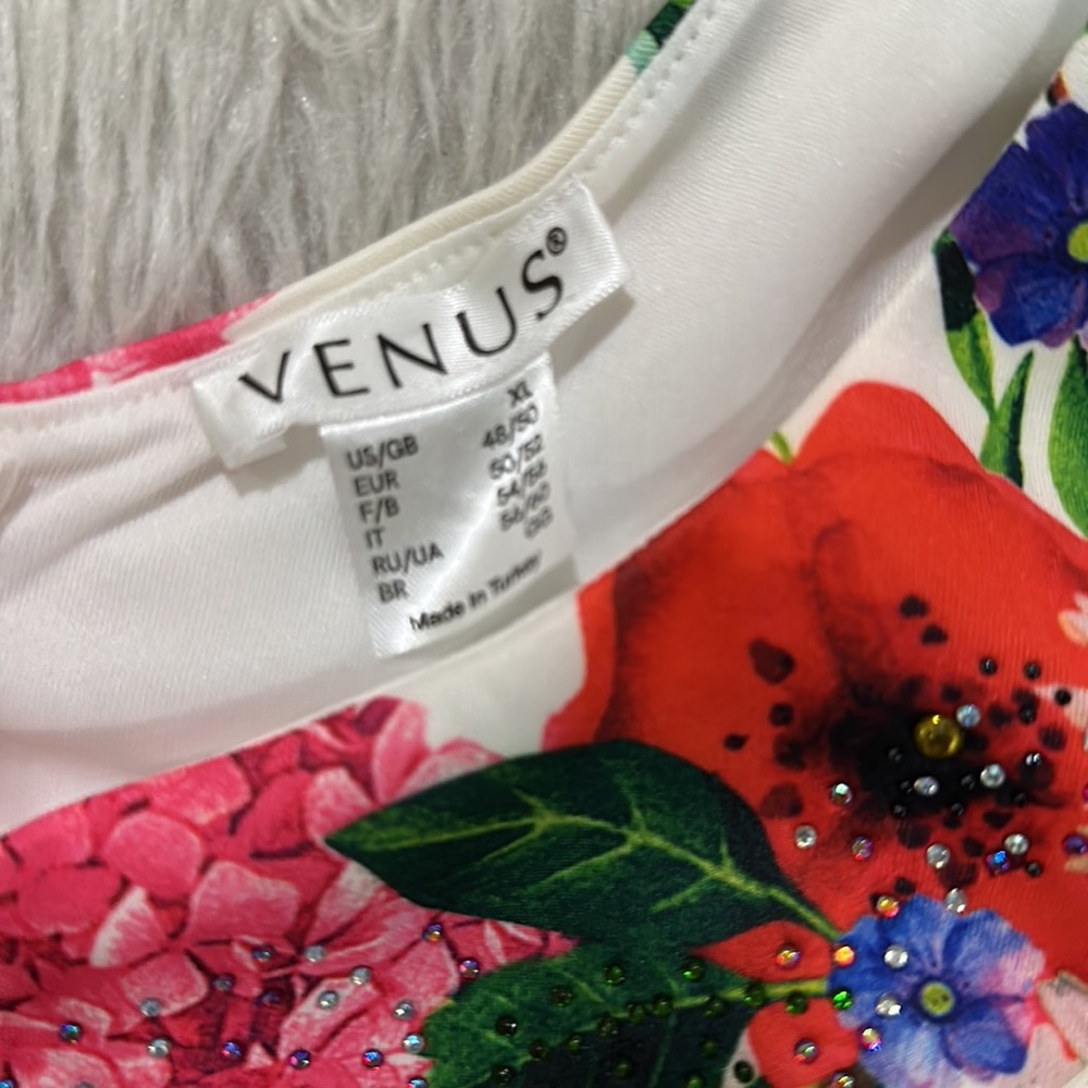 Venus women’s floral rhinestone sparkling body-con dress size xl - Picture 5 of 6